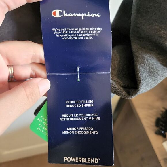 CHAMPION Men's Gray Powerblend Pullover Hoodie Size Large - Picture 7 of 8